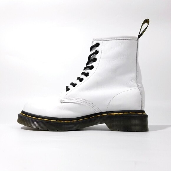 Dr. Martens 1460 Smooth Leather Platform High Top Boots 6 White 90s Grunge Y2k - Picture 4 of 10